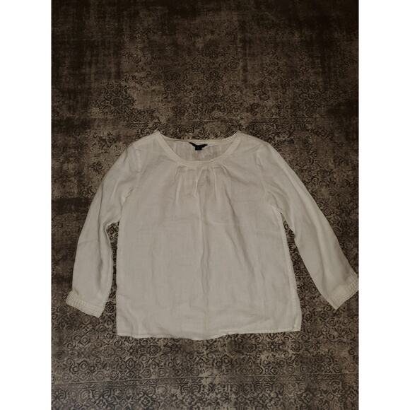 J Crew White Linen Blouse - Picture 1 of 6
